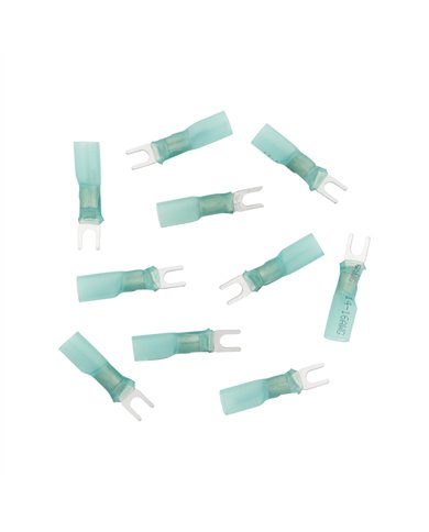 UP98178-16-14 AWG 6 Stud CS Heat Shrink Spade Terminal - Blue (10-Pack)