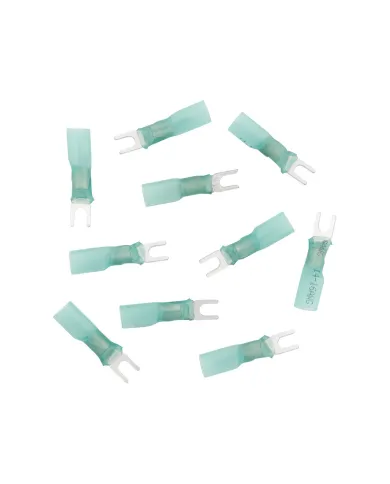 UP98178-16-14 AWG 6 Stud CS Heat Shrink Spade Terminal - Blue (10-Pack)
