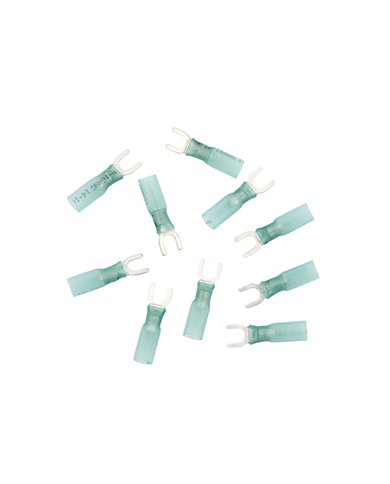 UP98180-16-14 AWG 10 Stud CS Heat Shrink Spade Terminal - Blue (10-Pack)