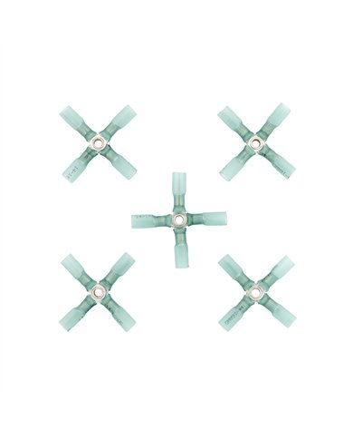 UP98182-16-14 AWG 4-Way (X) CS Heat Shrink Connector - Blue (5-Pack)