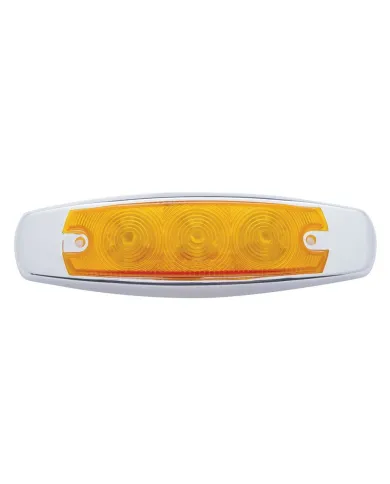 UP38301-15 LED Rectangular Light With Bezel (Clearance/Marker) - Amber LED/Amber Lens