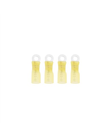 UP98187-12-10 AWG 8 Stud CS Heat Shrink Ring Terminal - Yellow (4-Pack)