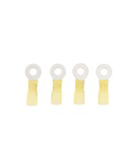 UP98189-12-10 AWG 1/4" Stud CS Heat Shrink Ring Terminal - Yellow (4-Pack)