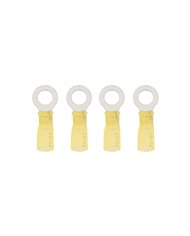 UP98190-12-10 AWG 5/16" Stud CS Heat Shrink Ring Terminal - Yellow (4-Pack)