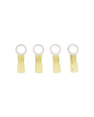 UP98191-12-10 AWG 3/8" Stud CS Heat Shrink Ring Terminal - Yellow (4-Pack)