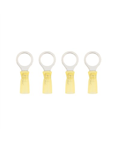 UP98192-12-10 AWG 1/2" Stud CS Heat Shrink Ring Terminal - Yellow (4-Pack)