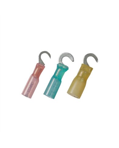 UP98193-12-10 AWG 10 Stud CS Heat Shrink Hook Terminal - Yellow (4-Pack)