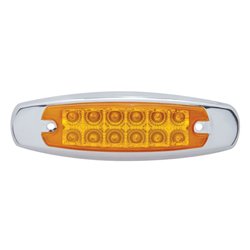 UP38305-12 LED Reflector Rectangular Light With Bezel (Clearance/Marker) - Amber LED/Amber Lens