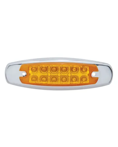 UP38305-12 LED Reflector Rectangular Light With Bezel (Clearance/Marker) - Amber LED/Amber Lens