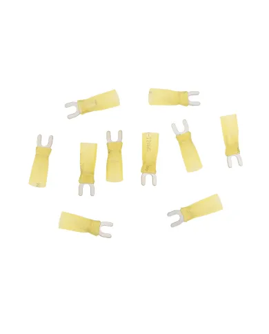 UP98196-12-10 AWG 8 Stud CS Heat Shrink Spade Terminal - Yellow (10-Pack)