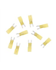 UP98197-12-10 AWG 10 Stud CS Heat Shrink Spade Terminal - Yellow (10-Pack)