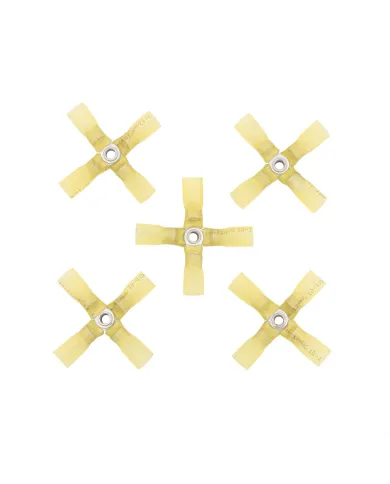 UP98199-12-10 AWG 4-Way (X) CS Heat Shrink Connector - Yellow (5-Pack)