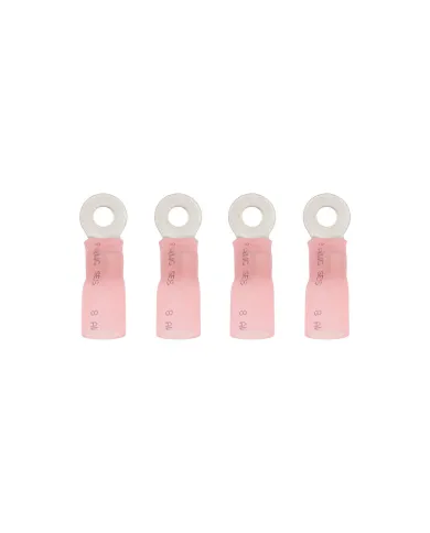 UP98201-8 AWG 10 Stud CS Heat Shrink Ring Terminal - Pink (4-Pack)