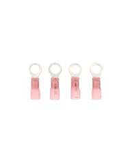 UP98204-8 AWG 3/8" Stud CS Heat Shrink Ring Terminal - Pink (4-Pack)