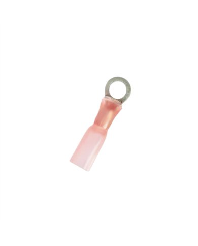 UP98205-8 AWG 1/2" Stud CS Heat Shrink Ring Terminal - Pink (4-Pack)