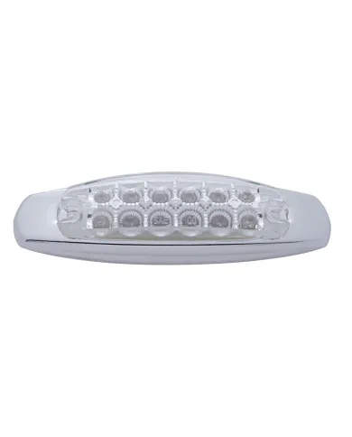 UP38307-12 LED Reflector Rectangular Light With Bezel (Clearance/Marker) - Amber LED/Clear Lens