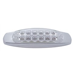 UP38308-12 LED Reflector Rectangular Light With Bezel (Clearance/Marker) - Red LED/Clear Lens