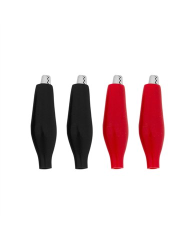 UP98235-1" 10 Amp Alligator Test Clips w/ Vinyl Boots, 2Red/2Black 2 Sets.