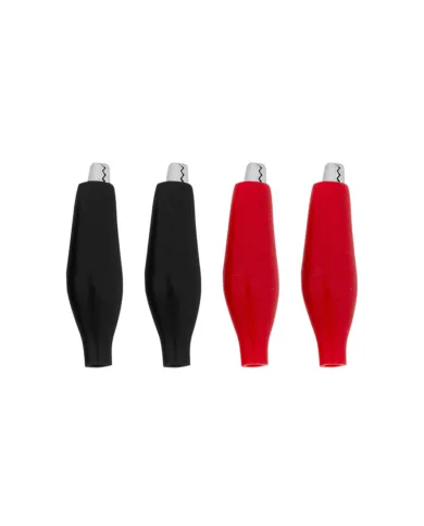 UP98235-1" 10 Amp Alligator Test Clips w/ Vinyl Boots, 2Red/2Black 2 Sets.