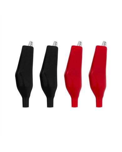 UP98236-2" 10 Amp Alligator Test Clips w/ Vinyl Boots, 2Red/2Black 2 Set.