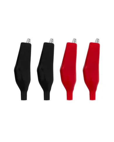 UP98236-2" 10 Amp Alligator Test Clips w/ Vinyl Boots, 2Red/2Black 2 Set.