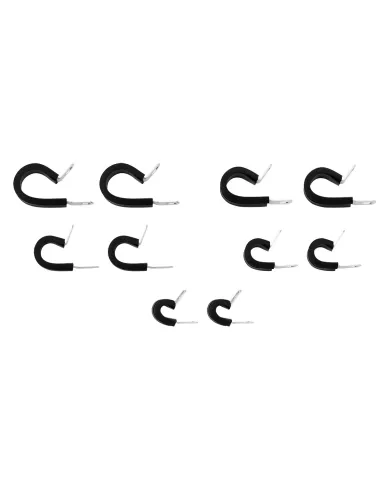 UP98257-1/4",3/8",1/2",5/8",3/4" I.D. Santoprene Insulated Clamps w/ 1/4" Mounting Hole (10-Pack)