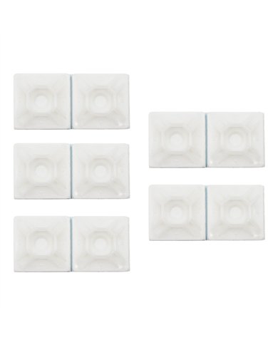 UP98259-1" Natural Nylon Adhesive Wire Tie Mount 50 Lbs Ties (10-Pack)