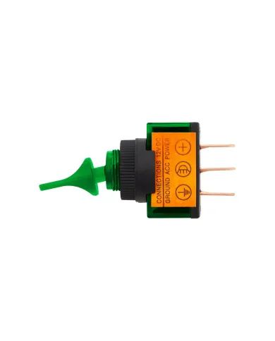 UP98289-Green Illum Duckbill 20 Amp 12V S.P.S.T. On/Off 1 Pc.