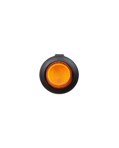 UP98300-Amber Illum Round Rocker 10 Amp 12V On/Off 1/2" Dia. 1 Pc.
