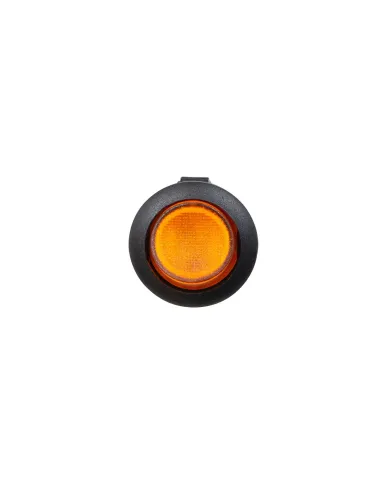 UP98300-Amber Illum Round Rocker 10 Amp 12V On/Off 1/2" Dia. 1 Pc.