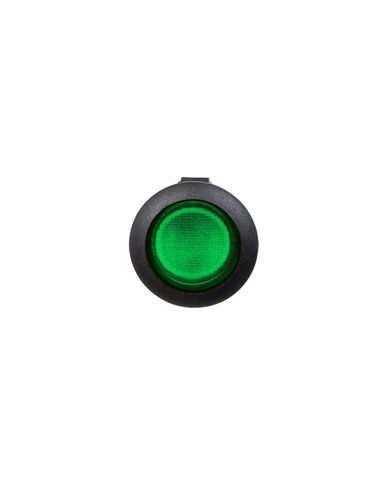 UP98301-Green Illum Round Rocker 10 Amp 12V On/Off 1/2" Dia. 1 Pc.