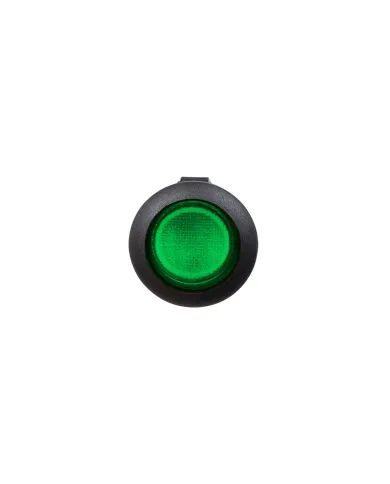 UP98301-Green Illum Round Rocker 10 Amp 12V On/Off 1/2" Dia. 1 Pc.