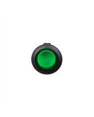 UP98301-Green Illum Round Rocker 10 Amp 12V On/Off 1/2" Dia. 1 Pc.