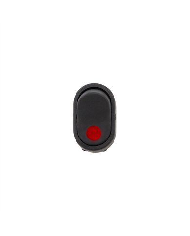 UP98303-Red Illum Oval Rocker 16 Amp 12V On/Off 1/2" Dia. 1 Pc.