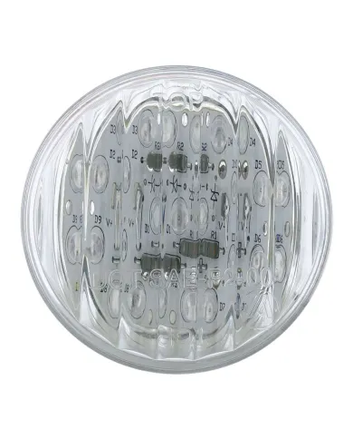 UP38363-9 LED 2" Round Light (Clearance/Marker) - Red LED/Clear Lens