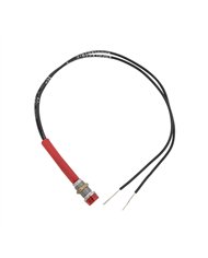 UP98307-Red Mini Warning Light 16 Amp 12V 1/4" Panel Mount w/Leads 1 Pc.