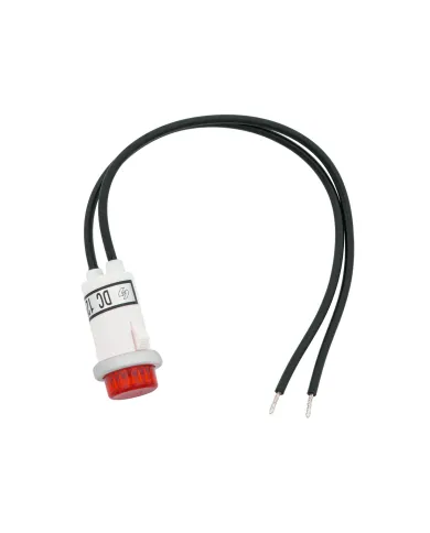 UP98308-16 Amp 12V Red Warning Light w/ 1/2" Panel Mount and Leads 1 Pc.