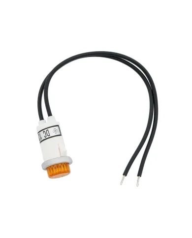 UP98309-16 Amp 12V Amber Warning Light w/ 1/2" Panel Mount and Leads 1 Pc.