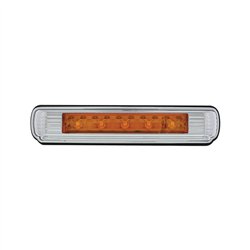 UP110265-Chrome License Plate Light With Amber LED Auxiliary Light - Amber LED/Amber Lens