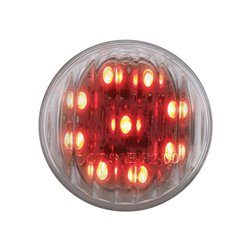 UP38363B-9 LED 2" Round Light (Clearance/Marker) - Red LED/Clear Lens (Bulk)
