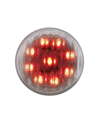 UP38363B-9 LED 2" Round Light (Clearance/Marker) - Red LED/Clear Lens (Bulk)