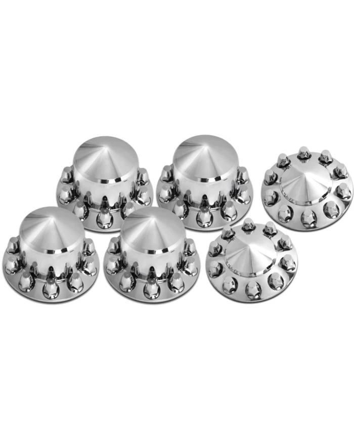 Cone Axle Cover Complete Kit, 33mm Screw On Lug Nut Covers