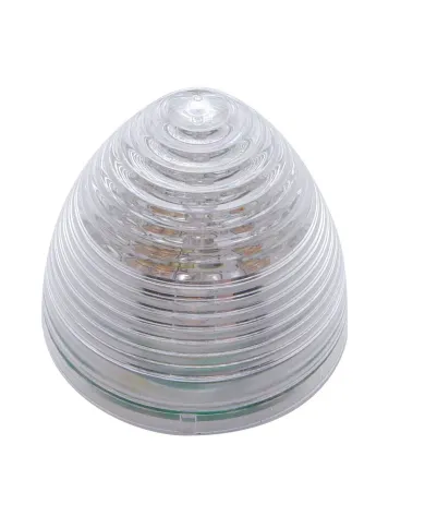 UP38366-9 LED 2" Round Beehive Light (Clearance/Marker) - Amber LED/Clear Lens