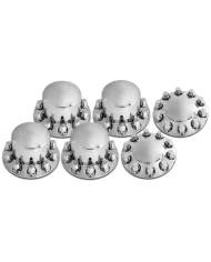 Round Axle Cover Complete Kit, Screw On 33mm Lug Nut Covers