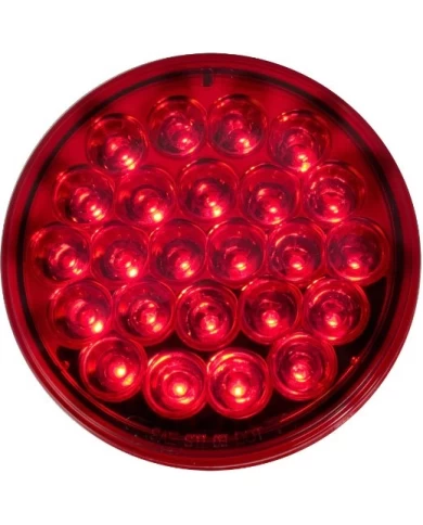 4” Round 24 LED Light, 12V,RED /RED LENS 4” Round 24 LED Light, 12V,RED /RED LENS