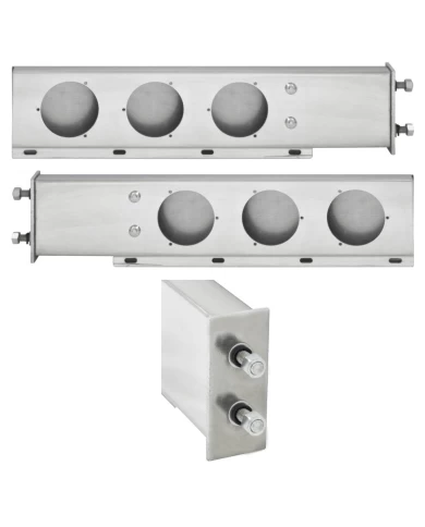 Mud Flap Hanger Set - With 4” Round Light Holes, Stainless Steel set bolt pattern 1 1/2" Mud Flap Hanger Set - With 4” Round Light Holes, Stainless Steel set bolt pattern 1 1/2"