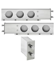 Mud Flap Hanger Set - With 4” Round Light Holes, Stainless Steel set bolt pattern 1 1/2" Mud Flap Hanger Set - With 4” Round Light Holes, Stainless Steel set bolt pattern 1 1/2"