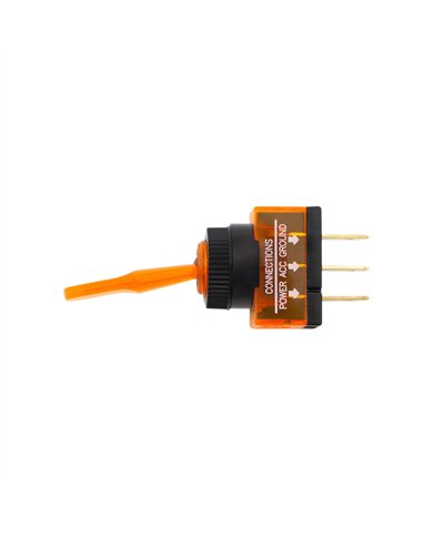 UP98352-Amber Illum Toggle 20 Amp 12V S.P.S.T. On/Off 1 Pc.