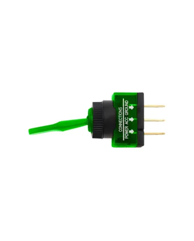 UP98353-Green Illum Toggle 20 Amp 12V S.P.S.T. On/Off 1 Pc.