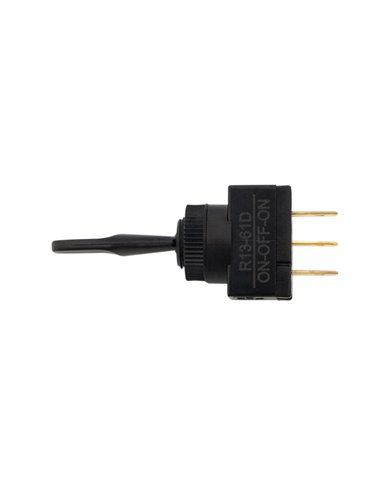 UP98356-Black Non-Illum Toggle 20 Amp 12V S.P.D.T. On/Off/On 1 Pc.